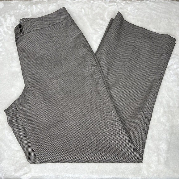 Pendleton Black & White Savvy Stretch Wool High Rise Straight Leg Dress Pants 12 - Picture 2 of 11